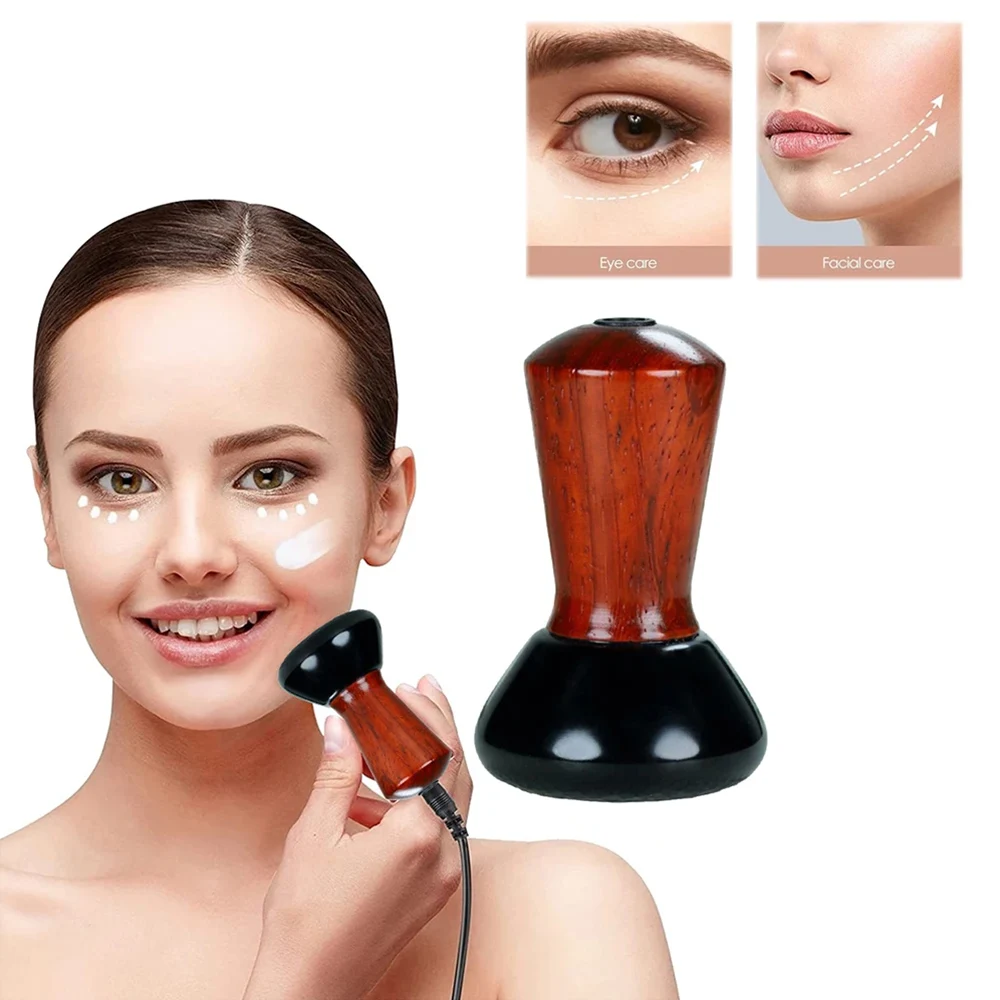 Electric Hot Stone Massager for Face Gua Sha Scraping Anti-Wrinkle Natural Bian Stone Face Massager Neck/Eye/Face Skin Lifting