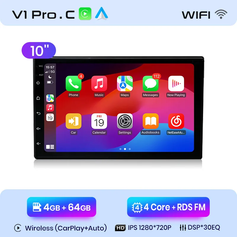 Junsun 7 9 10 Inch Universele Carplay Android Auto Autoradio Voor Vw Fiat Renault Nissan Hyundai Gps Multimedia Autoradio Stereo