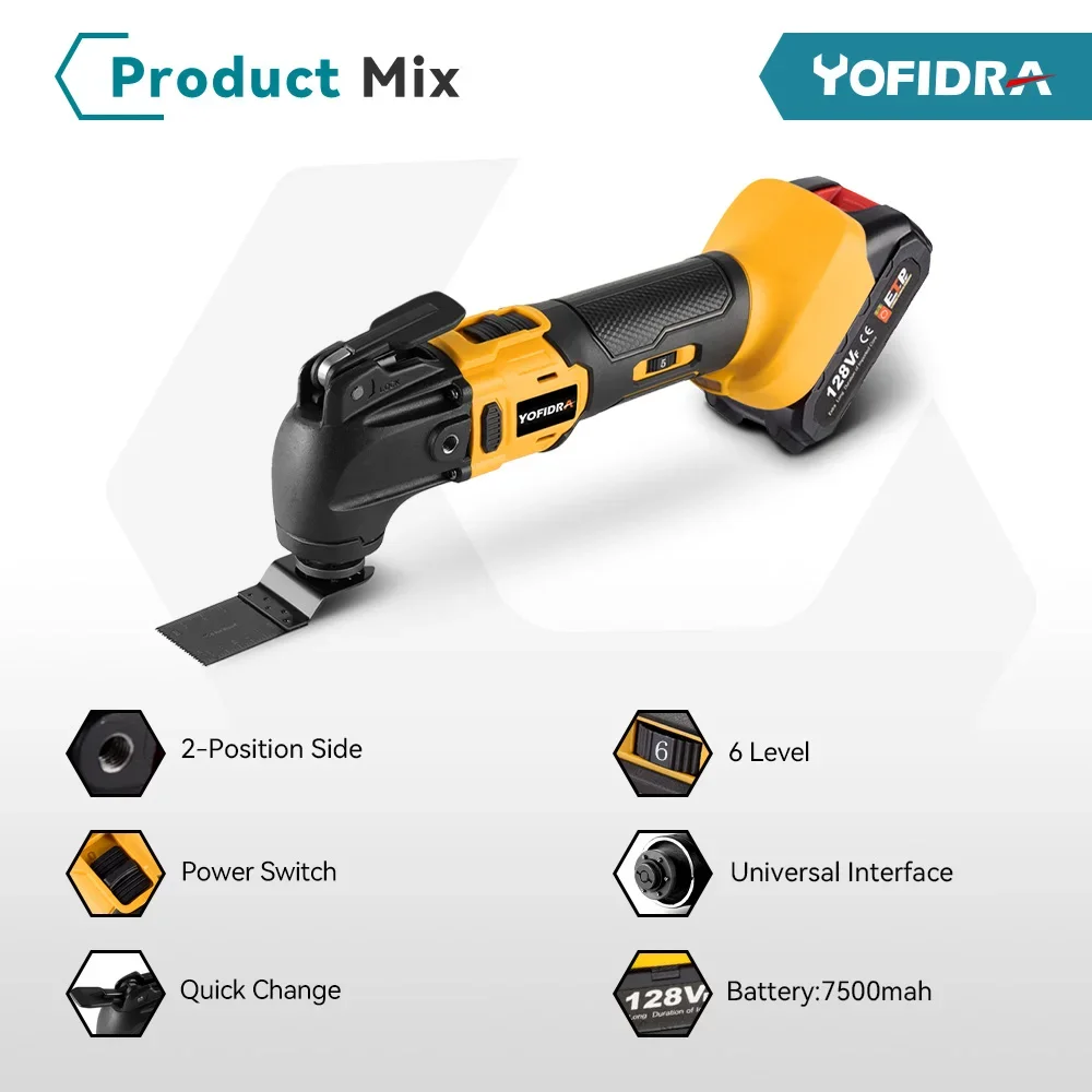 Brushless Electric Oscillating Multi Tool 6 Gears Cordless Rechargeable Trimming Shovel Cutting Machine For Makita 18V Battery