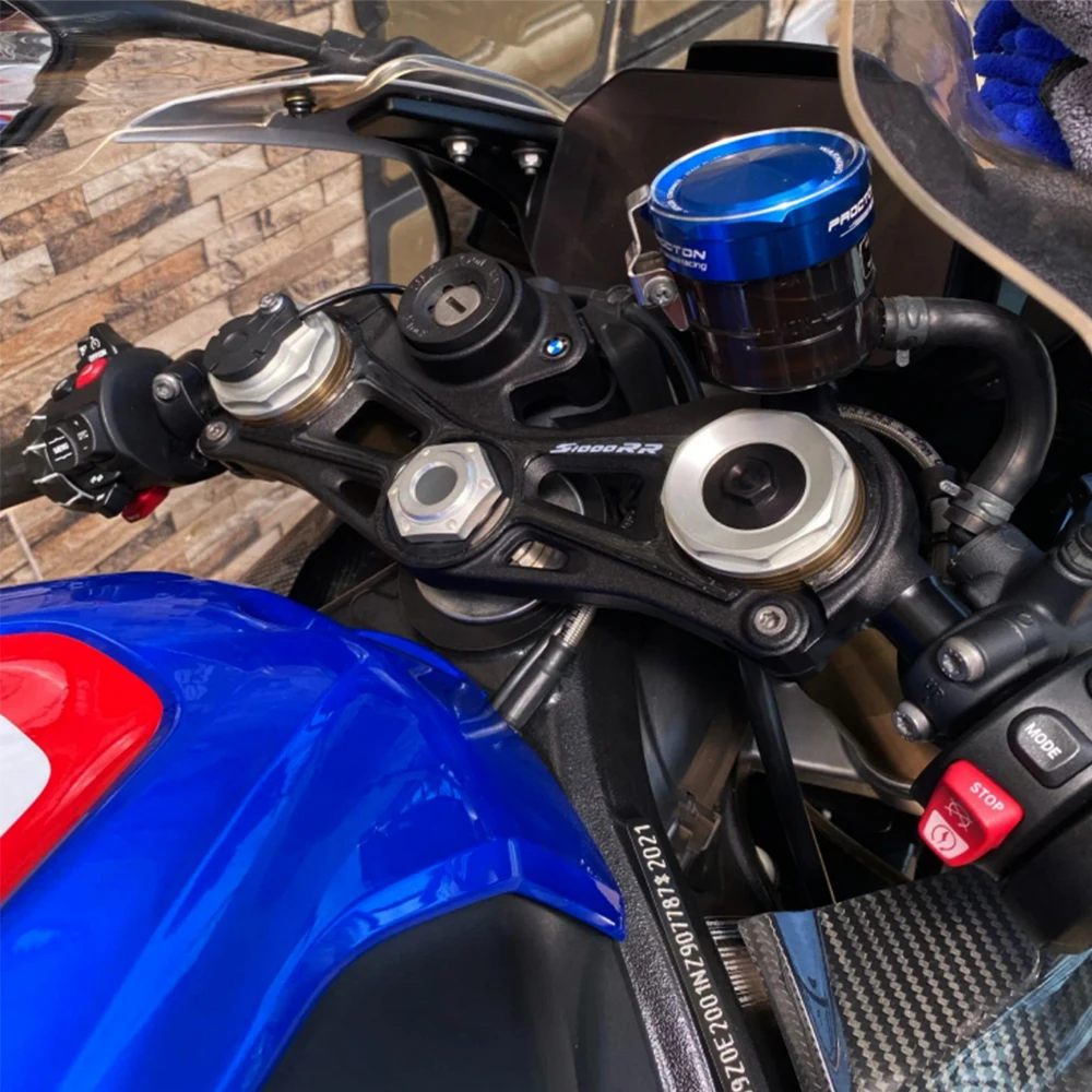 สําหรับ BMW S1000RR M1000RR 2019 2020 2021 2022 3D คาร์บอนไฟเบอร์ด้านบน Triple Yoke Defender กรณี