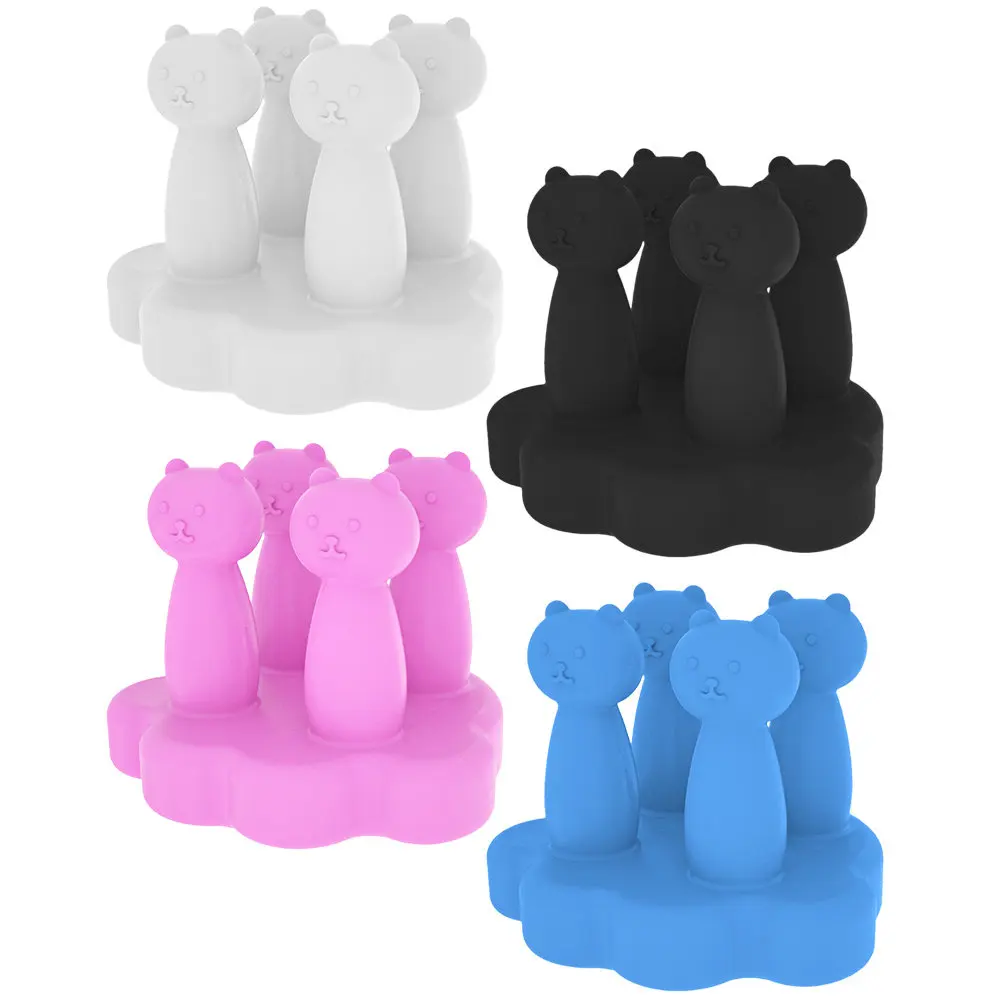4Pcs Wall Toothbrush Holder Silicone Adhesive Hooks Bathroom Organizer Razor Comb Hanging Storage Utility Toothbrush Holders