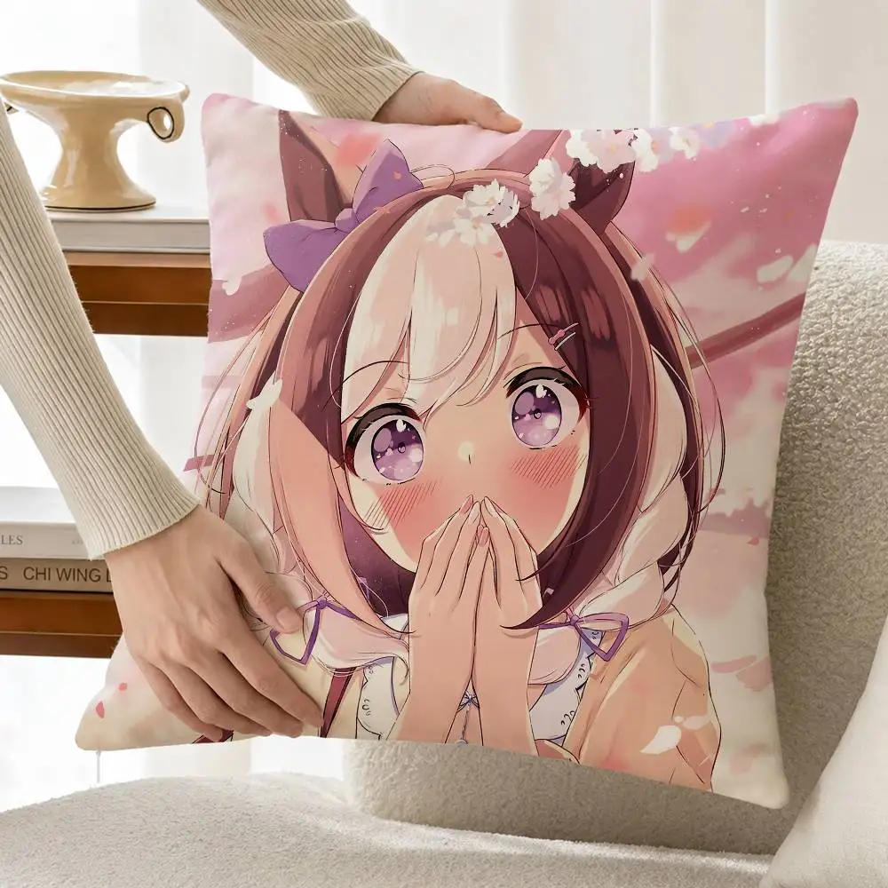 Umamusume-P-D S-Special Week Customizable Square Pillow case Double Sided Print Sofa Bedroom Decor Cushion Cover
