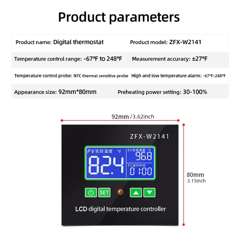 -67 ℉ do 248 ℉ Termostat Moduł sterujący termostatem temperatury Dropship