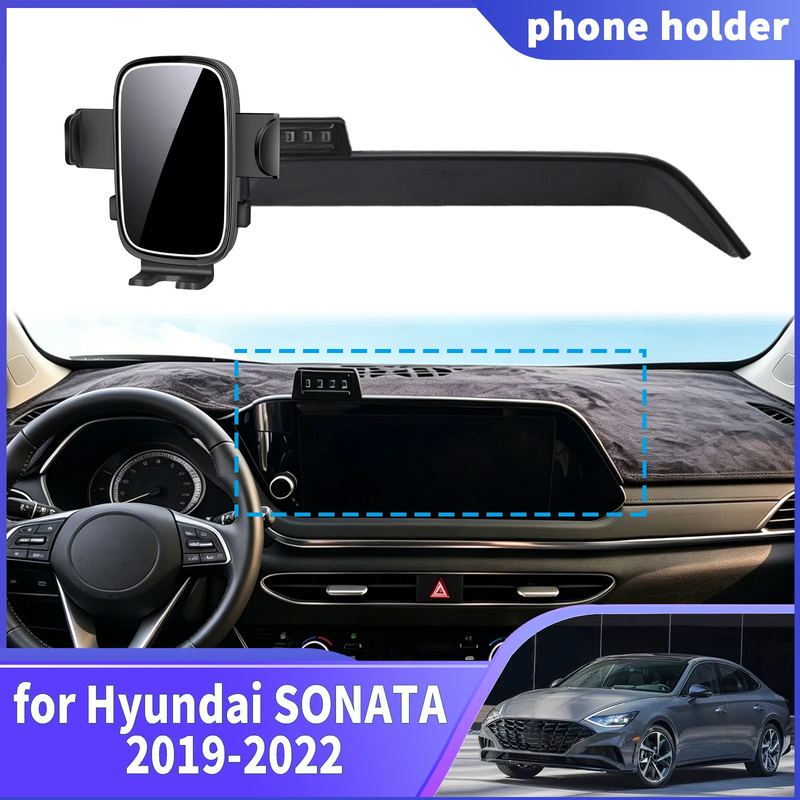 

for Hyundai SONATA 2019 2020 2021 2022 Navigation Phone Holder Mount Customized Car accessoires