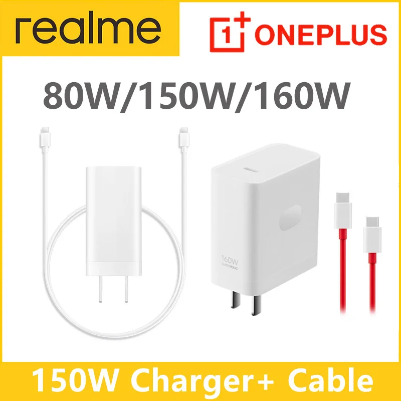 Original Realme Charger 240W / 150W with Type C Cable Super Dart VOOC Dash Quick Charge 80W for GT NEO 3 5 Oneplus Ace Pro 160W