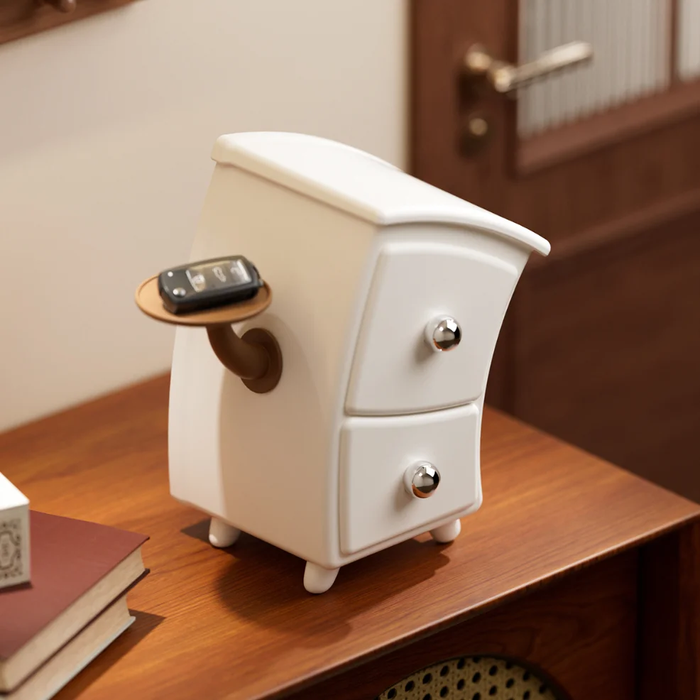 صندوق مجوهرات منظم المكتب - هدية رائعة وعالية الجودة لتدفئة المنزل/عيد الميلاد/الزفاف، زينة مكتبية لطيفة ومبتكرة #4