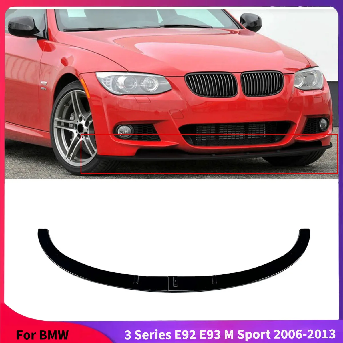 

For BMW 3 Series E92 E93 M Sport 2006-2013 Car Front Bumper Lip Splitter Front Blade Body Kits Accessories Guard Board Tuning