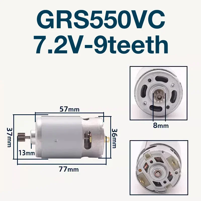 Moteur pour perceuse sans fil GRScape VC, accessoires de remplacement, 7.2V, 9.6V, 10.8V, 12V, 14.4V, Ion Eddie