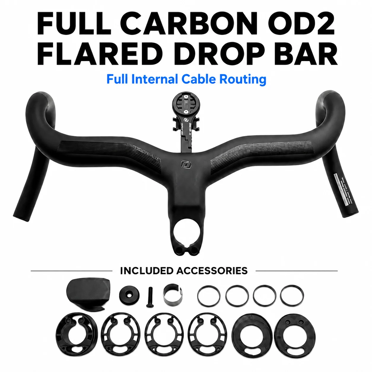 Creston IC SL Aero Vollcarbon Integrierter Rennradlenker Di2 Vollständig interne Kabelführung Matt Schwarz 31,8-28,6mm Adapter