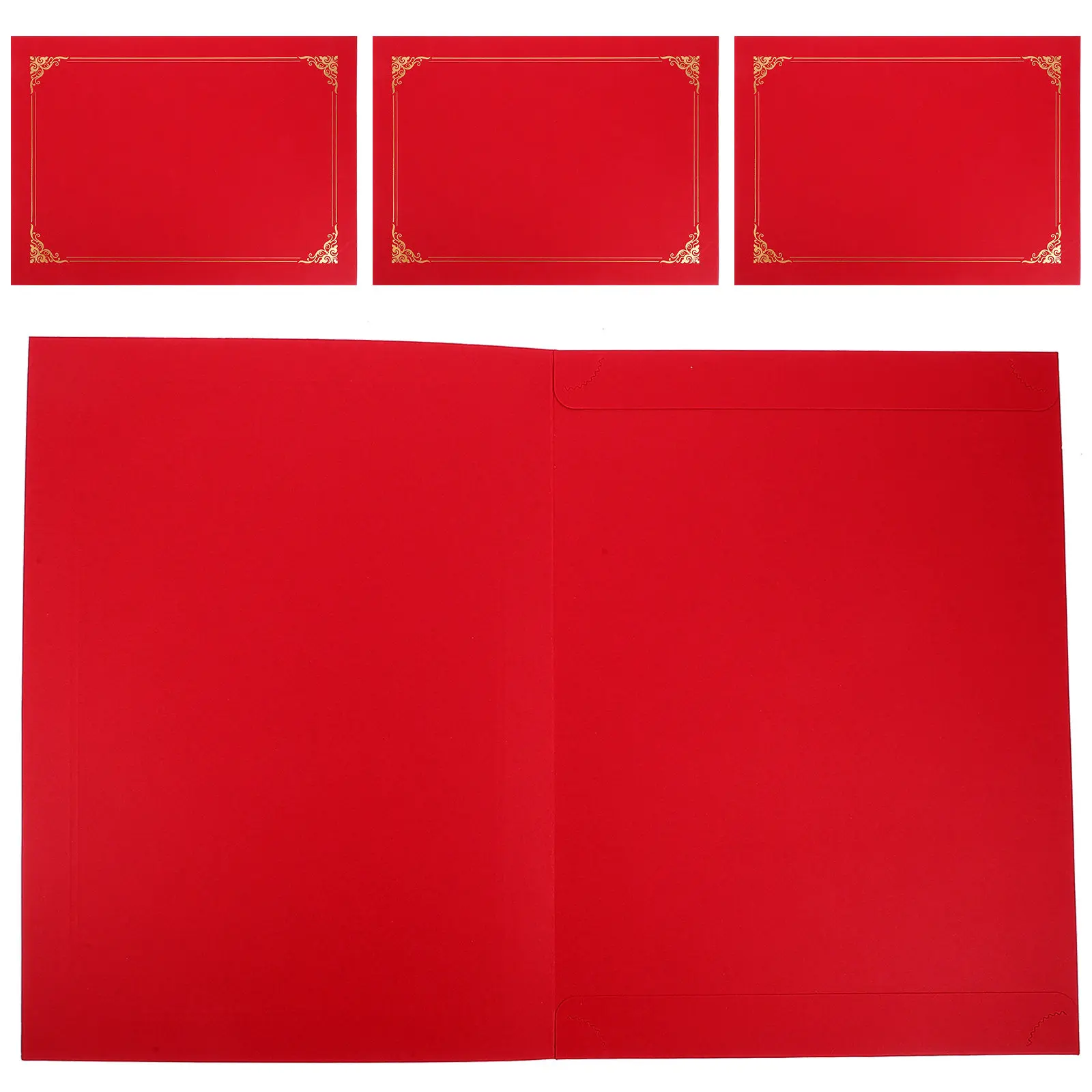 

4Pcs Certificate Paper Holders Classic Design Document Covers Protective Shells for Diploma Award Presentation Graduation