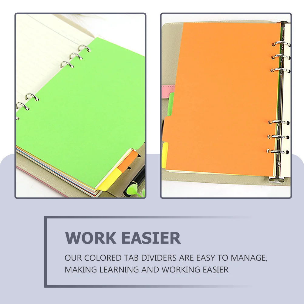 

24Pcs Paper Colored Binder Dividers Index Tabs Bright for School Organizers Notebook Journals Binder Dividers