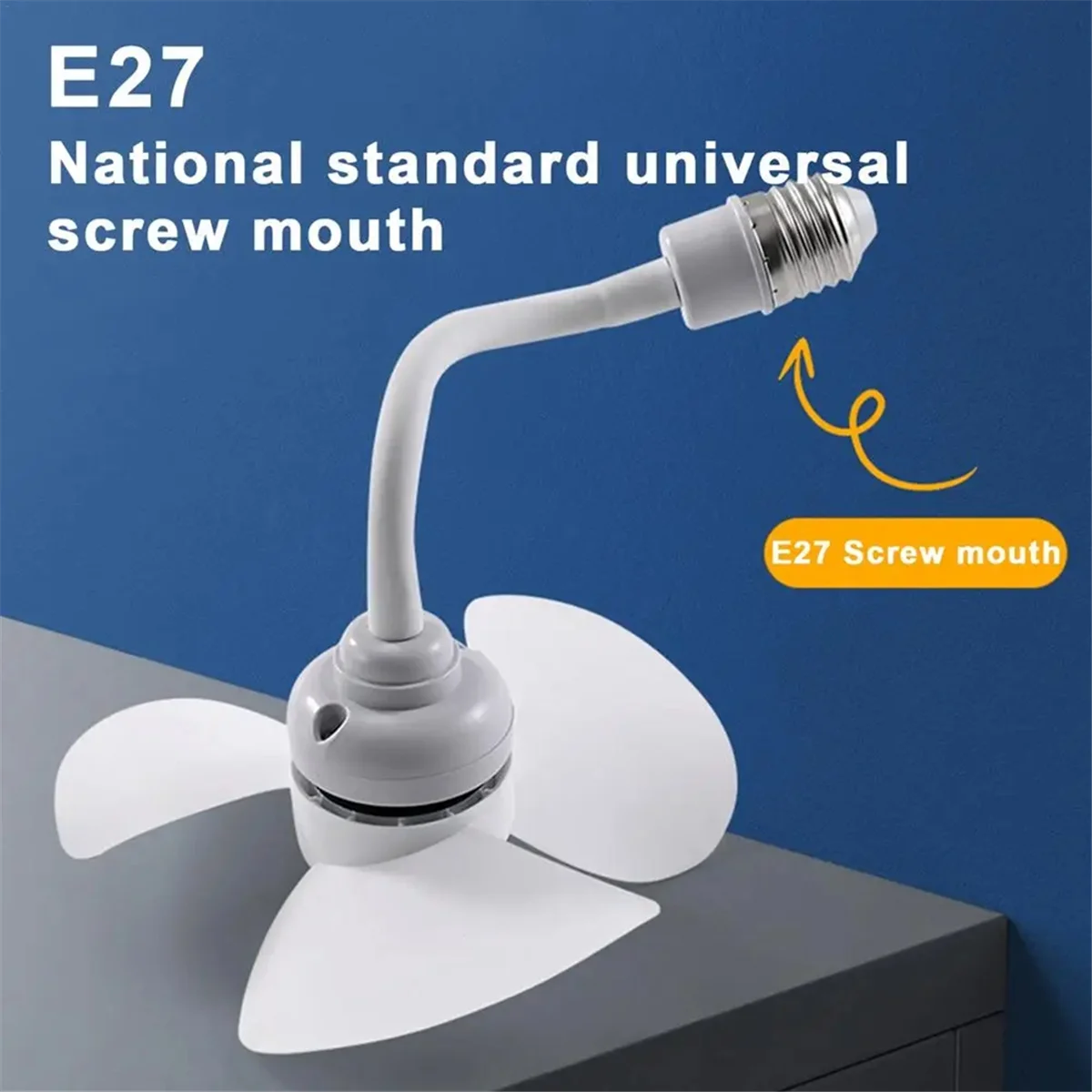 small fan Screw in Socket Fan Compact Ceiling Cooler Fan Screw in Cooling Fan Quiet Small Tabletop Fan for Bedroom Kitchen Study