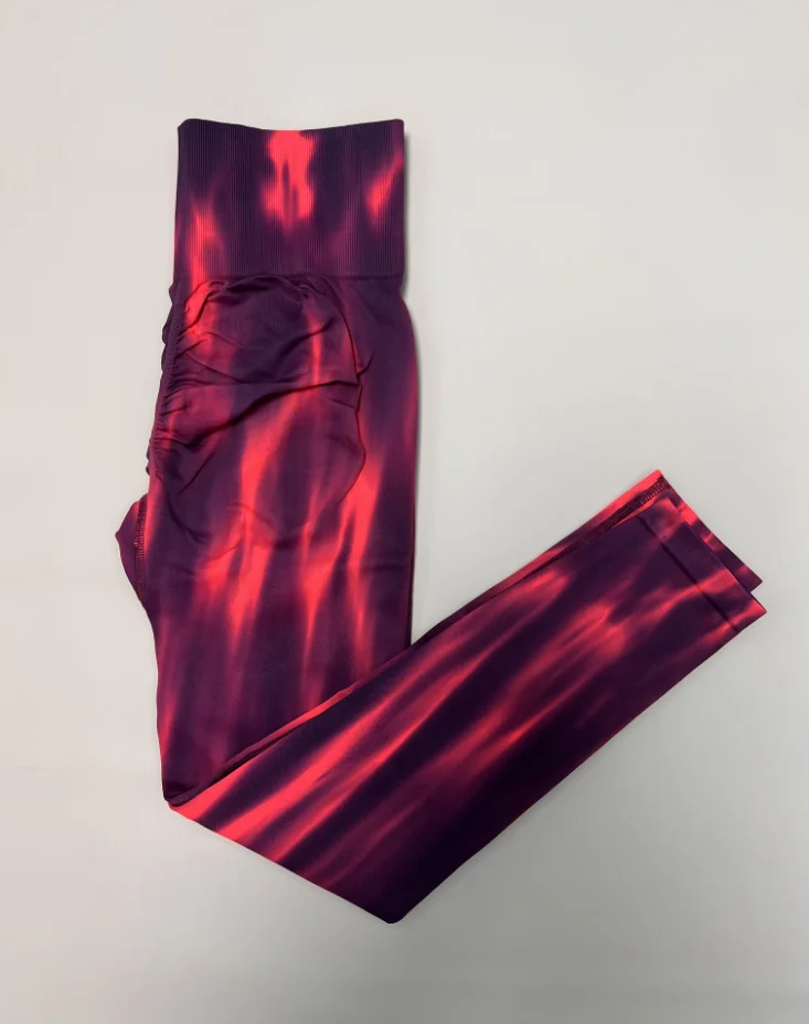 Neue Frauen Tie Dye Hohe Taille Legging Push-Up Scrunch Gym Sport Yoga Hosen Elastische Weiche Strumpfhosen Workout Booty Leggins Nylon – Detail 26