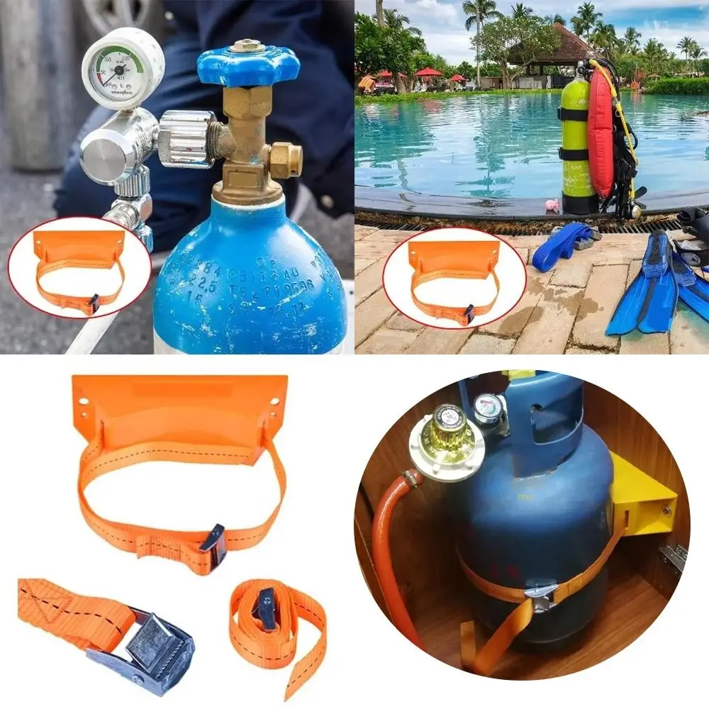 Durable ABS Propane Tank Holder Heavy Duty Stable Gas Cylinder Bracket Wall-Mounted Safety Belt Supported Wall Mounted Bracket