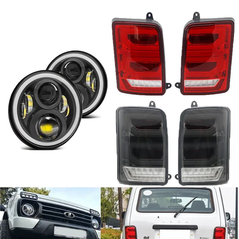 

For LADA NIVA 4X4 2121 URBAN Niva 1995 + LED Reverse Brake rear Lights ralay and Headlight Daytime DRL RUNNING LIGHT