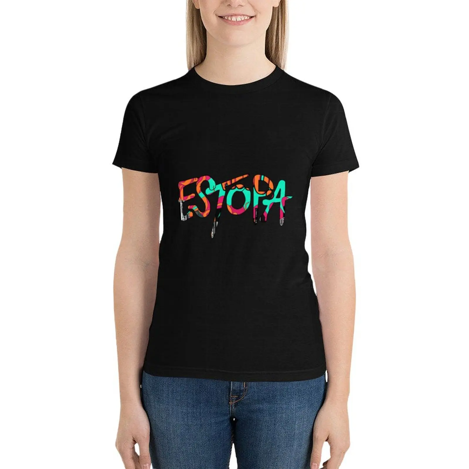 E S T O P A (Fire) T-Shirt Aesthetic clothing summer top new edition t shirts for Women