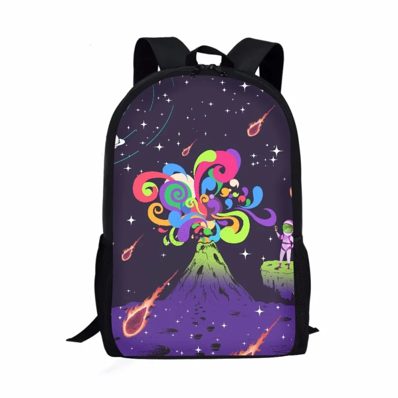 Tas sekolah jamur Psychedelic untuk anak-anak, tas ransel siswa desain 3D, tas buku kapasitas besar pria anak perempuan anak laki-laki remaja