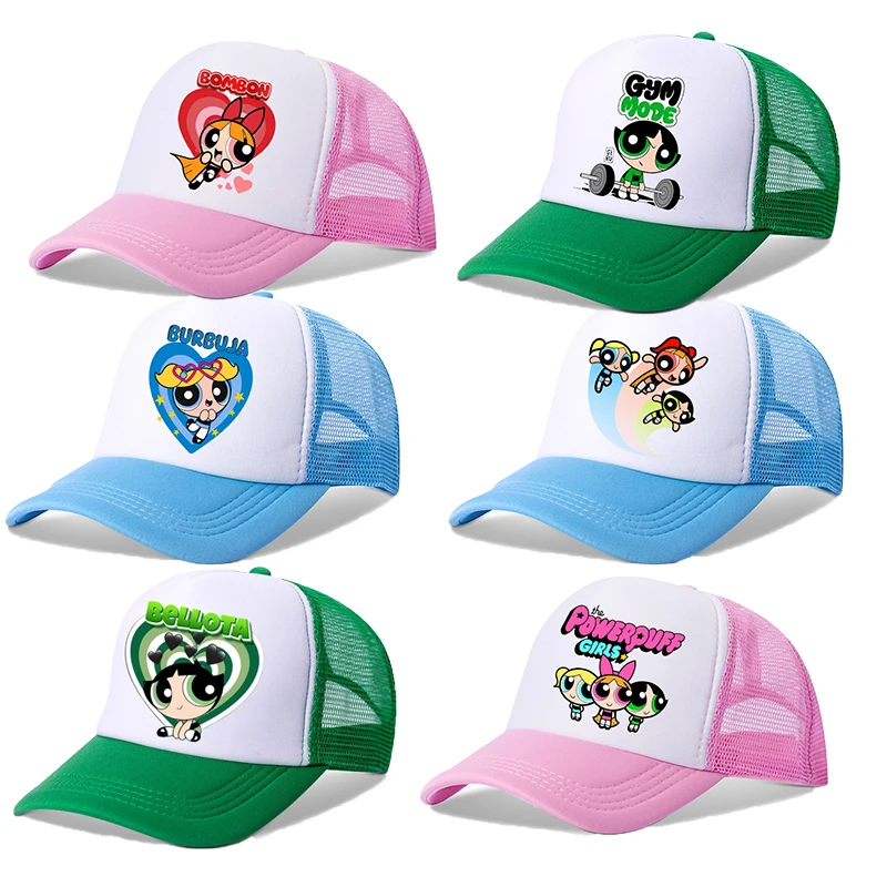 The Powerpuff Girls Woman Baseball Cap Female Sunshade Sunscreen Hat Cartoon Fashion Hip Hop Caps Leisure Net Hats Birthday Gift