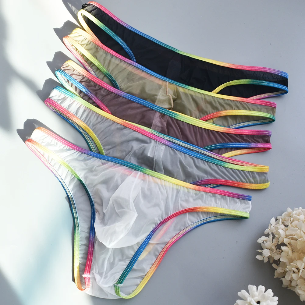 

Black Sexy Briefs Multicolour Sheer Underpants For Men Transparent Lingerie Transparent Material Ultra-thin Fabric