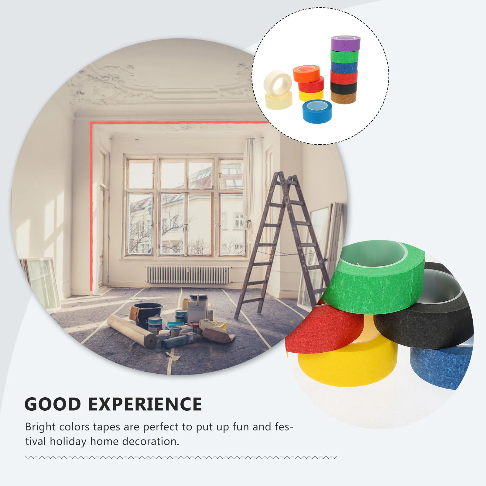 

12 Rolls Colored Masking Tape Bright for Painting DIY Art Crafts Paper Tape Removable Adhesive DIY Masking Tapes