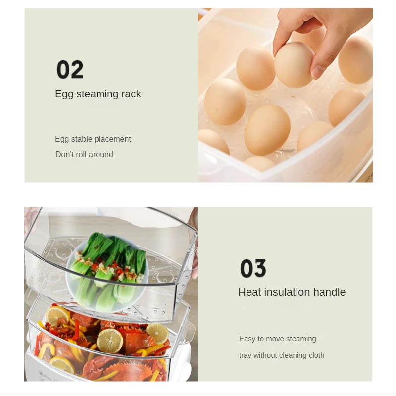 Elektrische haushalts dampfer multi-funktion doppel-schicht frühstück maschine automatische abschaltung kleine gemüse