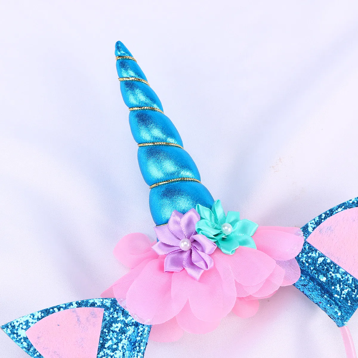 

Детский ободок-топер для волос в виде единорога, мультяшный головной убор, синий