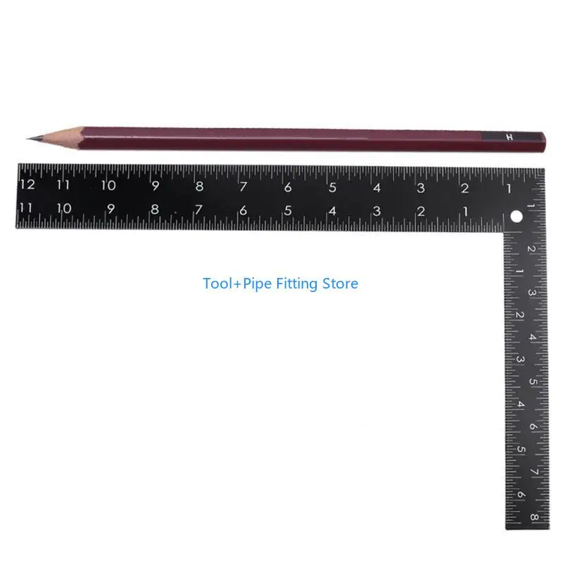 F92B Professional L- Square Ruler Framing Tool Black for Carpenter Tailor DIY Sewing