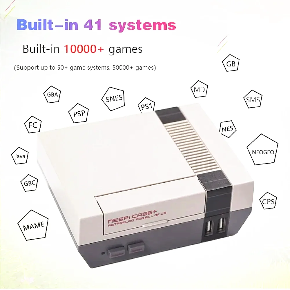 45000 레트로 게임 휴대용 콘솔, SNES/MEGA 케이스용, SUPERP i-case-u 미국 비디오 게임 플레이어용, 사전 설치 Recalbox 