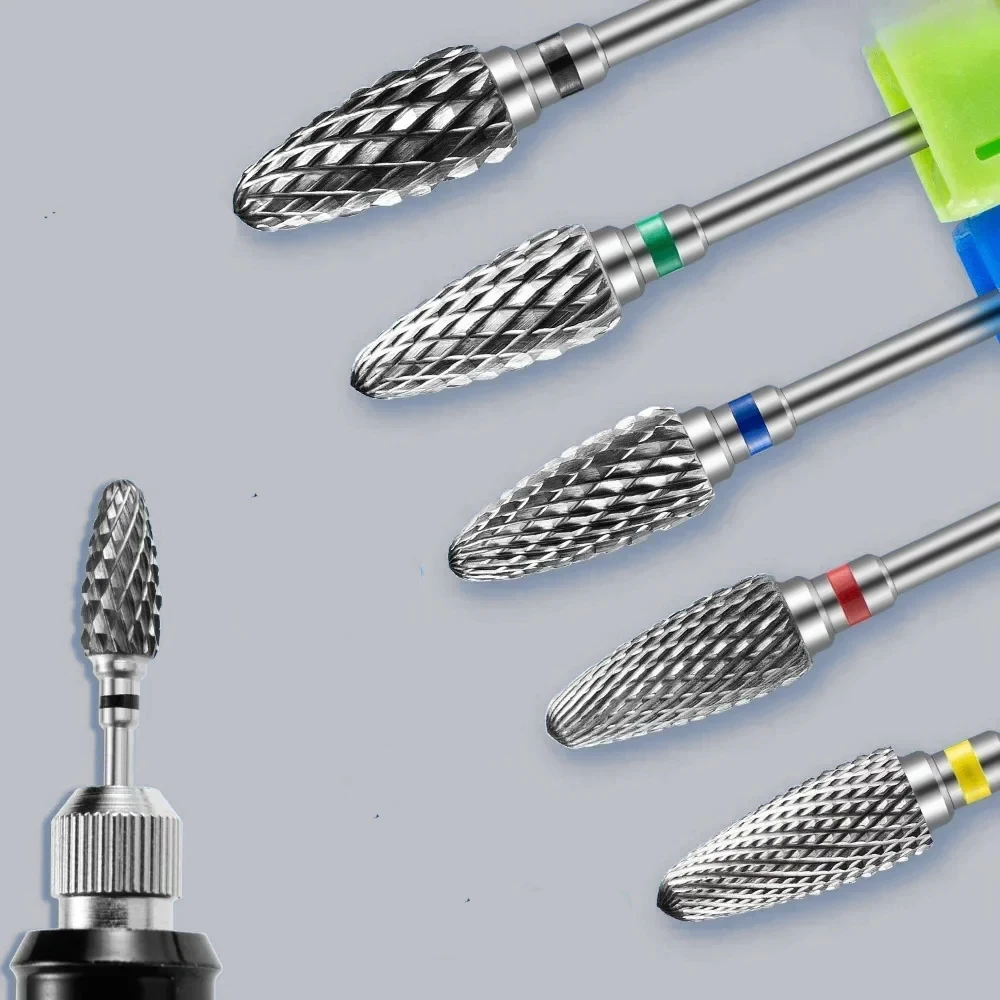 ทังสเตนคาร์ไบด์เจาะเล็บบิตโรตารีเครื่องตัดเล็บ Bits เจาะเล็บอุปกรณ์เสริมเจลกําจัดเล็บเครื่องมือ