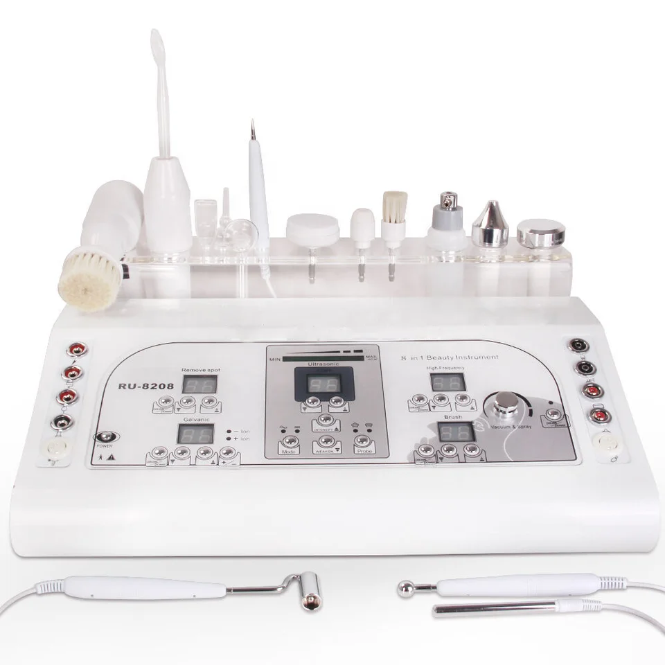 

8 In 1 Multifunction Perfect Touch Treatment Mole Removal Electrocautery Galvanic Brush Wrinkle Removal Skin Tightening Machine