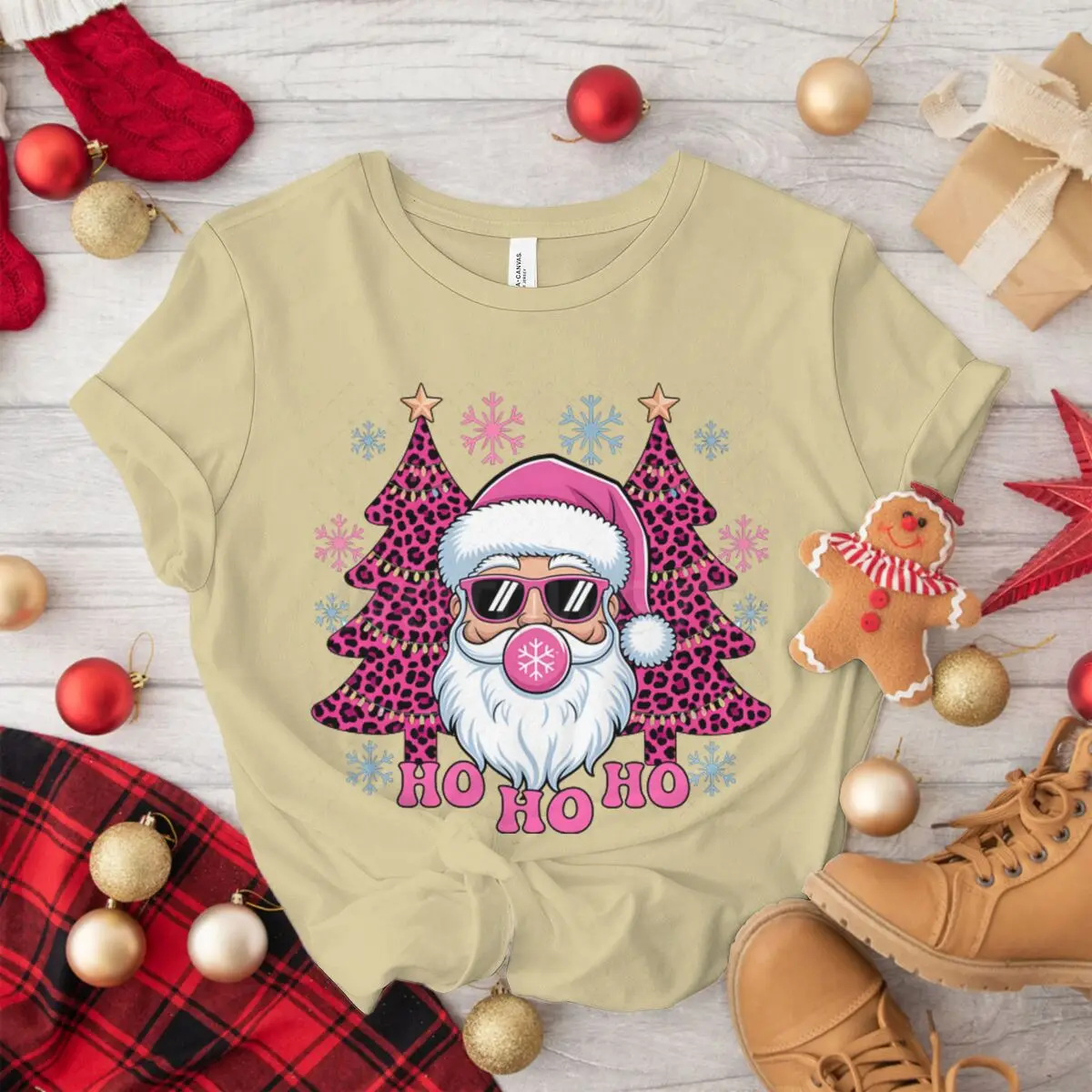 قميص عيد الميلاد للرجال والنساء مطبوع عليه سانتا كلوز، ملابس يومية للخروج في الخريف والشتاء، ملابس شارع عيد ميلاد سعيد عتيقة