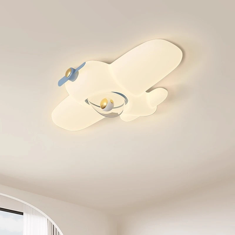Cream Cartoon White Airplane LED Ceiling Light Creative Eye Protection Lamp Fixture Children's Room Bedroom Study Interior Decor