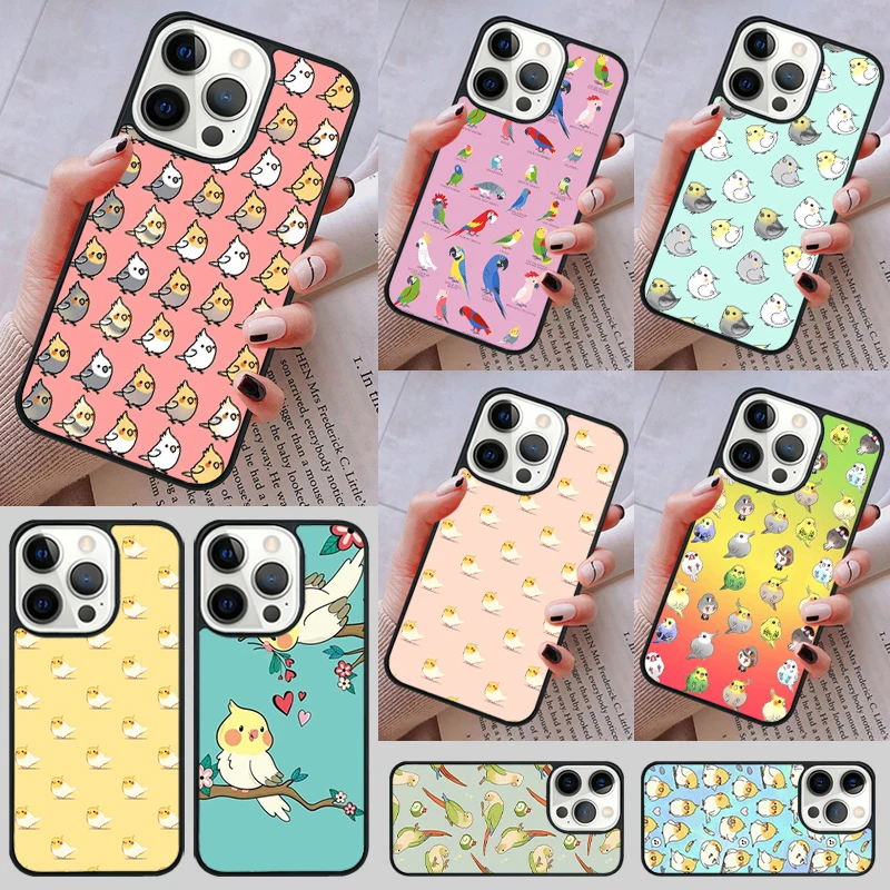 Parrot Birds Cockatiel Phone Case cover For iPhone 14 13 15 16 Pro Max Coque 12 11 Pro Max For Apple 8 PLUS 7 6S fundas