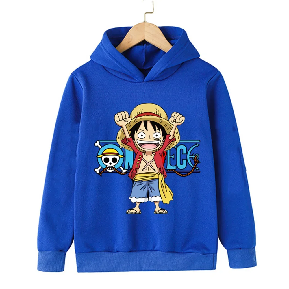 

Spring Kids One Piece Anime Anime Boys Clothes Girls Luffy Graphic Casual Anime Hooded Sports Tops Outerwear