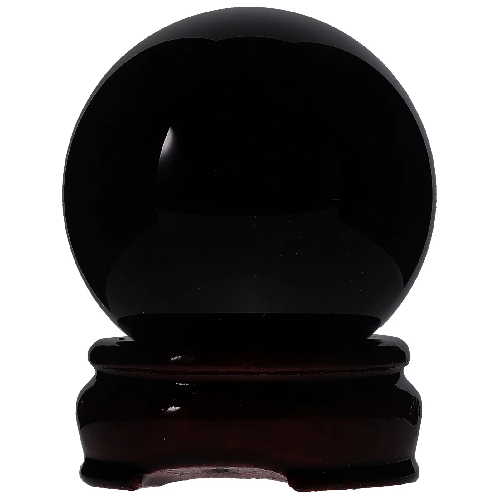 مجموعة واحدة من كرات السج الكريستالية السوداء ذات الكرة الناعمة المزخرفة مع قاعدة خشبية على سطح الطاولة ديكور المنزل كرة كريستالية #6