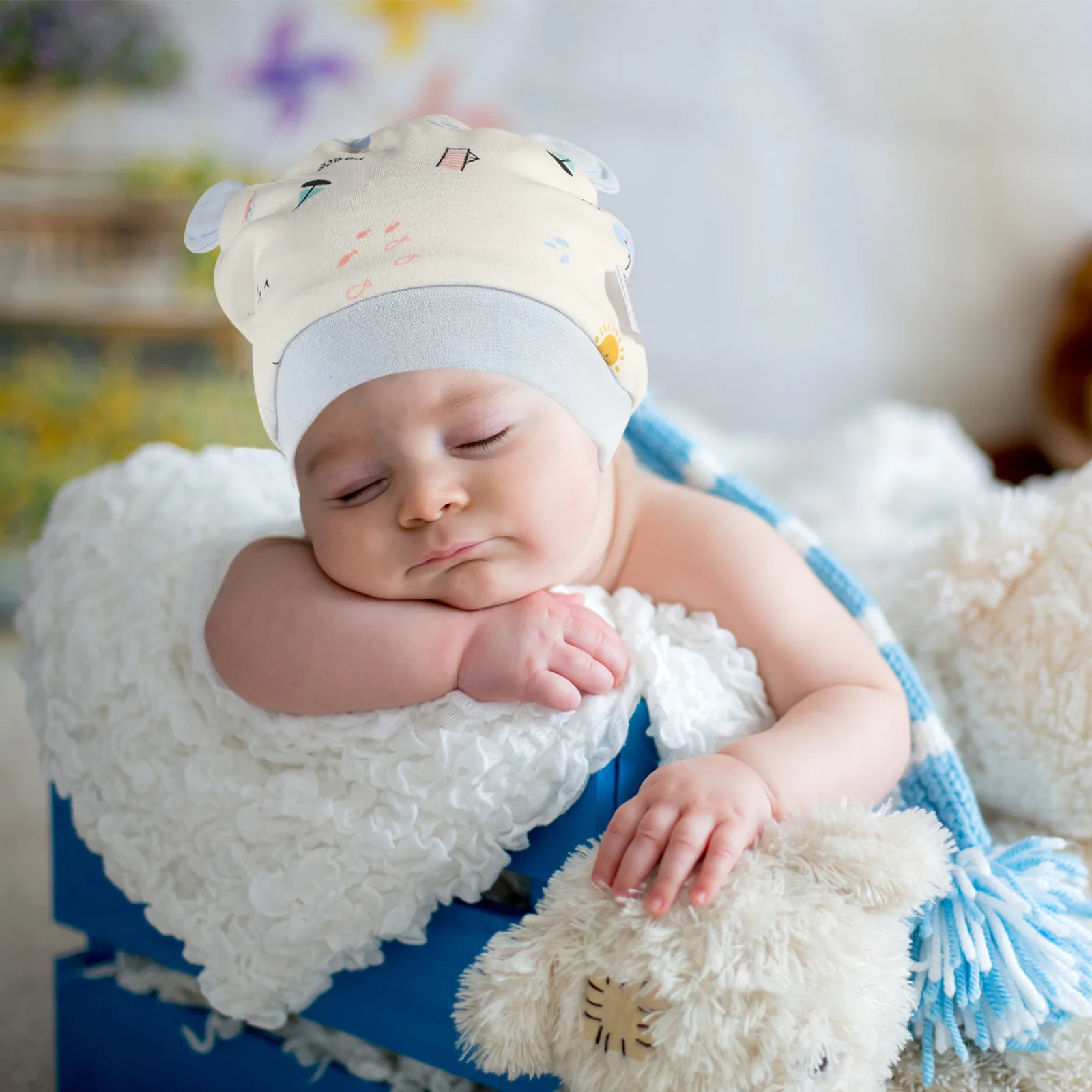 

Newborn Baby Cotton Hat Soft Stretchable Infant Winter Cap for Girls Boys Spring Autumn Warm Headwear Comfortable Turbans