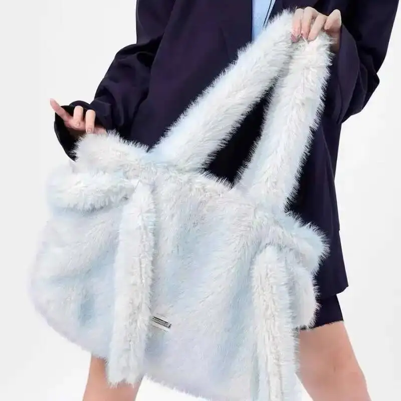 

Kawaii милые пушистые мягкие сумки женские сумки повседневная сумка через плечо Y2k эстетическая универсальная аниме