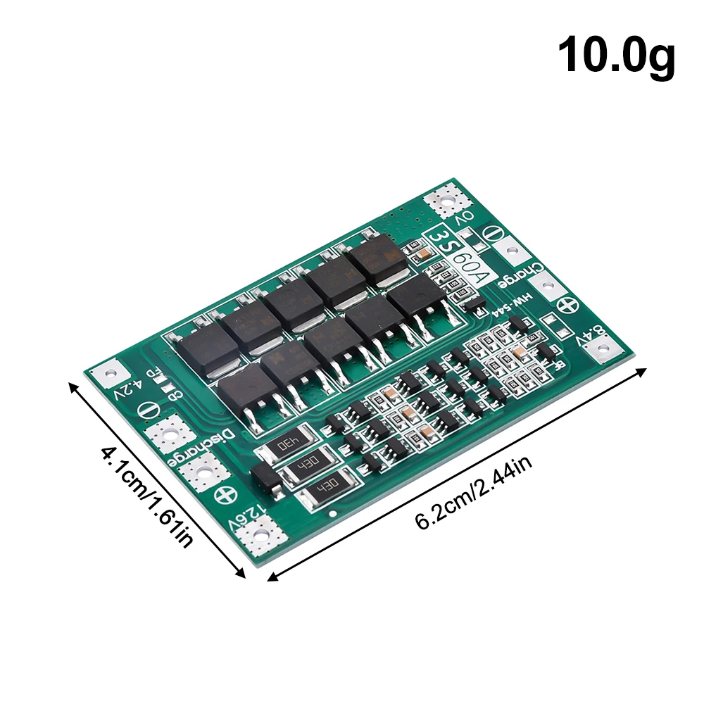 3S Lithium Battery Protection Board 12.6V 60A High Current Balanced Charging For Drill Battery Pack DIY