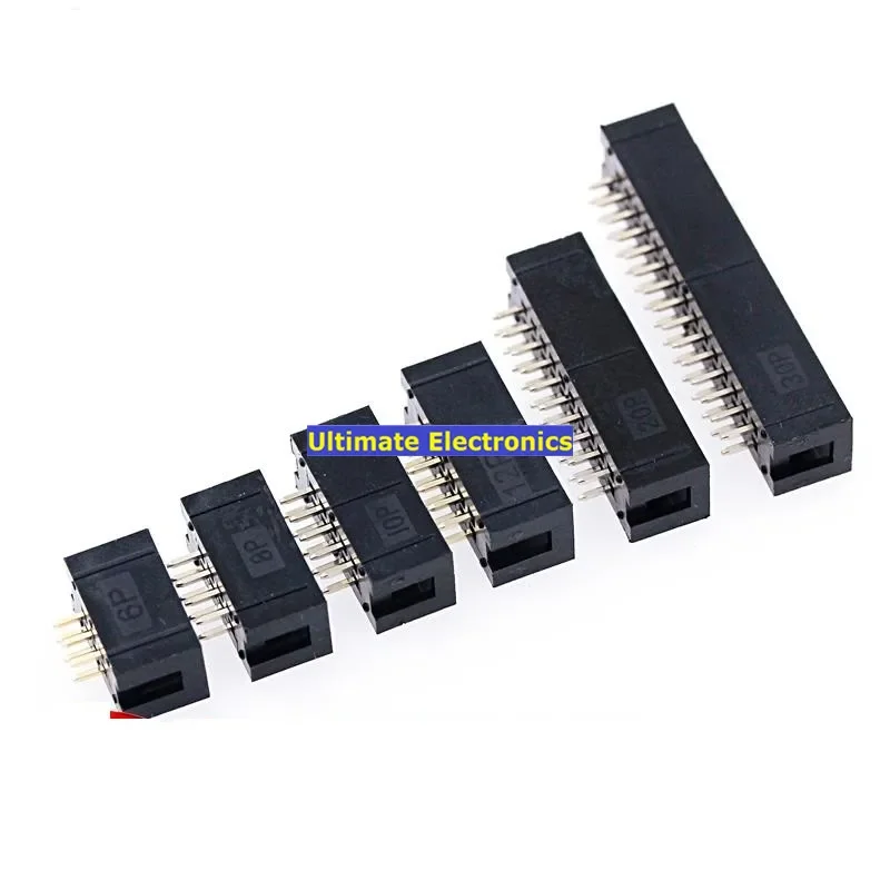 

20pcs DC3 8P 10P 12P 14P 16P 18P 20P 24P 26P 30P 2.54mm Socket Header Connector ISP Male Double-spaced Straight IDC Socket Box