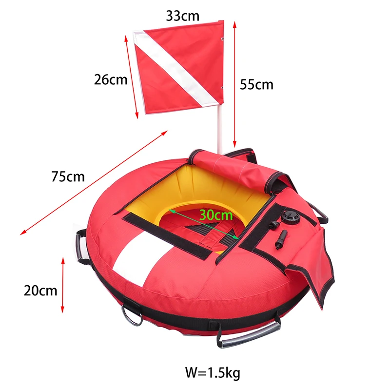 Scuba Diving Freediving Buoy Surface Floats Signal Buoy High Visibility Diver Down Flag Float Marker Diving Gear