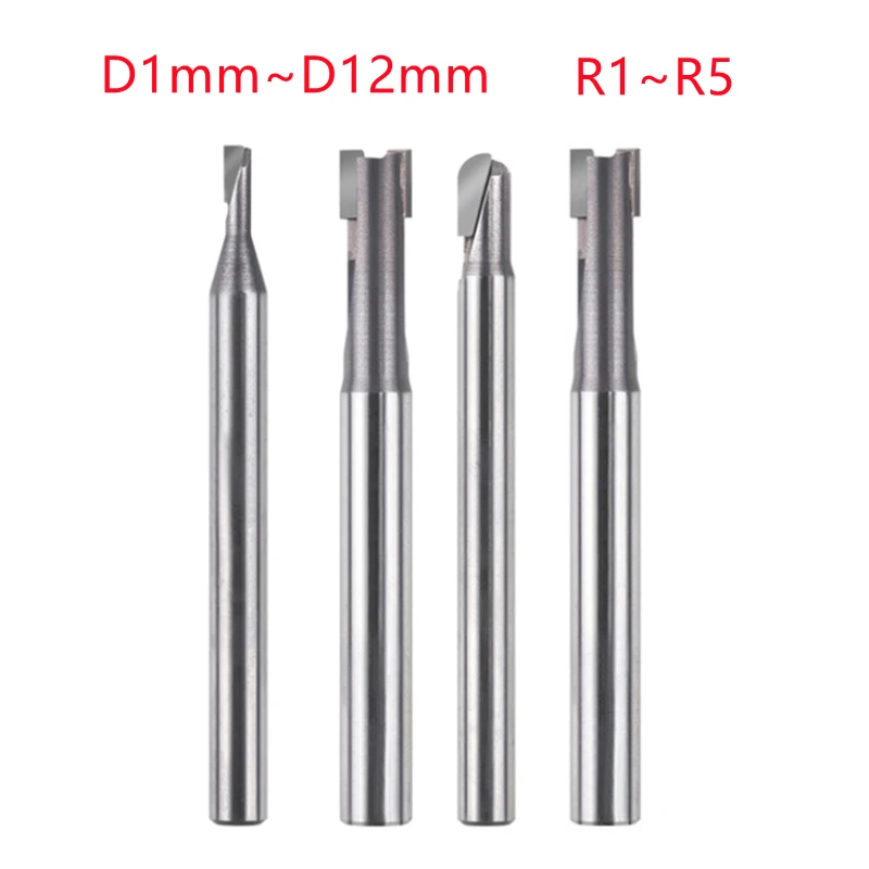 Diamond PCD Milling Cutter D1/2/3/4/5/6/8/10/12mm Ball Nose Mill R1/1.5/2/3/4/5/6 CNC Engraving Drill Bit Lathe Processing Tool