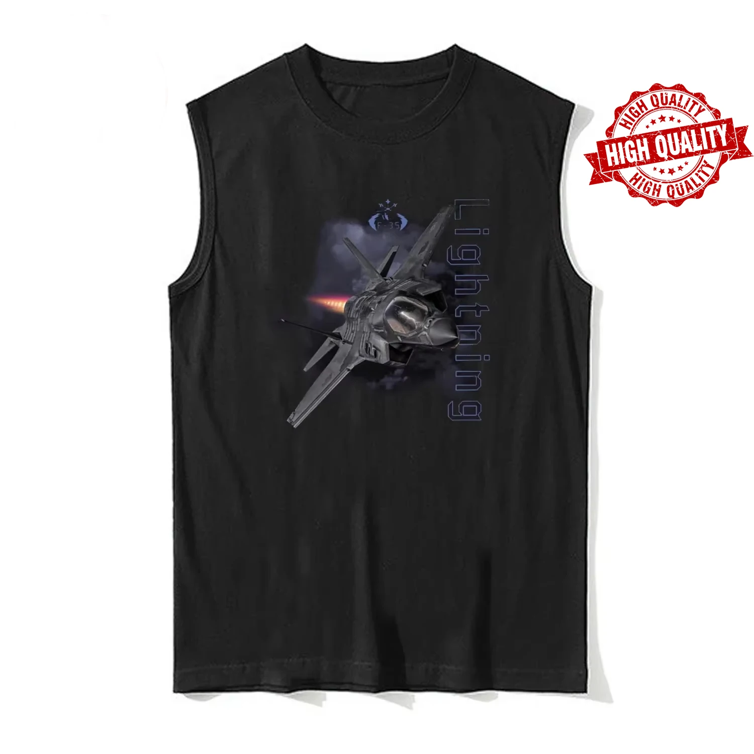 

F-35 Lightning II Stealth Joint Strike Fighter Майка из 100% хлопка с круглым вырезом Летние повседневные мужские жилеты Футболка без рукавов Уличная одежда