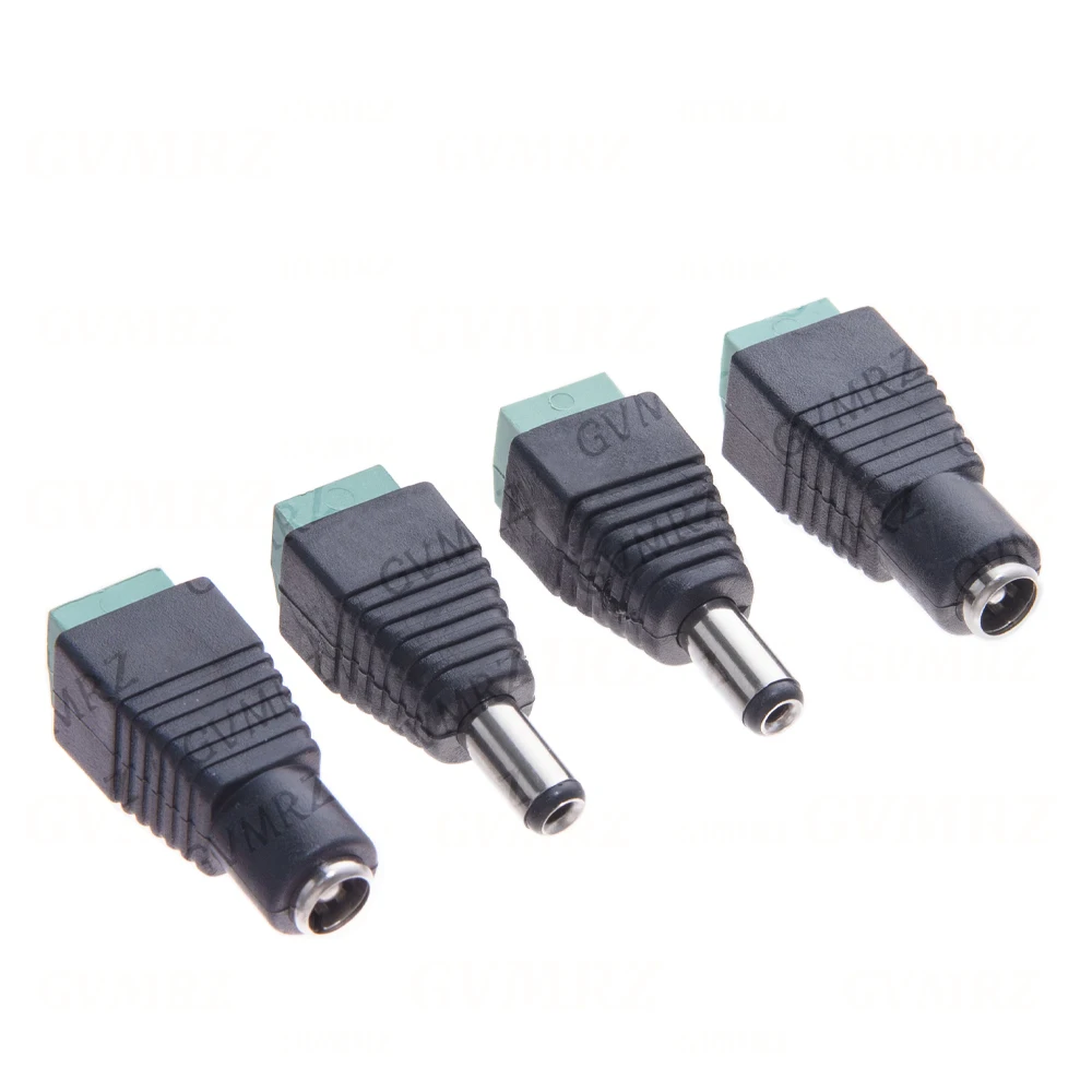 10PCS  Integrated circuit male and female DC Power plug 5.5*2.5MM 12V 24V Jack Adapter Connector Plug CCTV 5.5x2.1/2.5 12V 24V