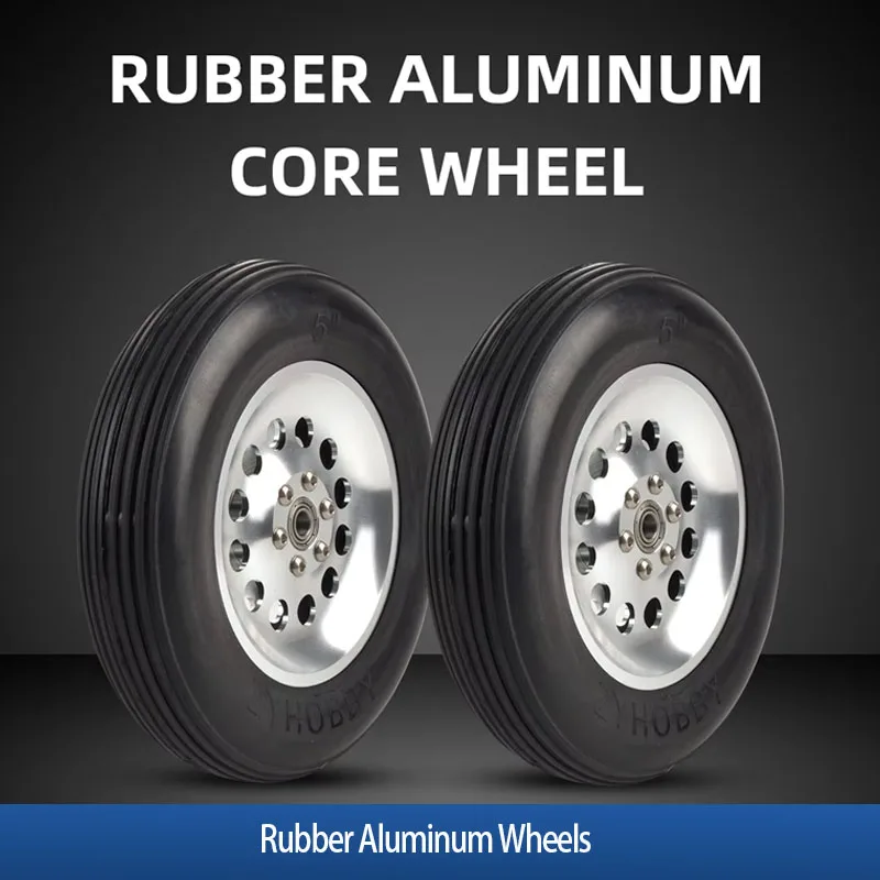 

1 Piece Set of 5 inch 6 inch Rubber Aluminum Wheels Shock Absorbing Tire For RC Airplane Models- (5icnh) DIY Spare Parts