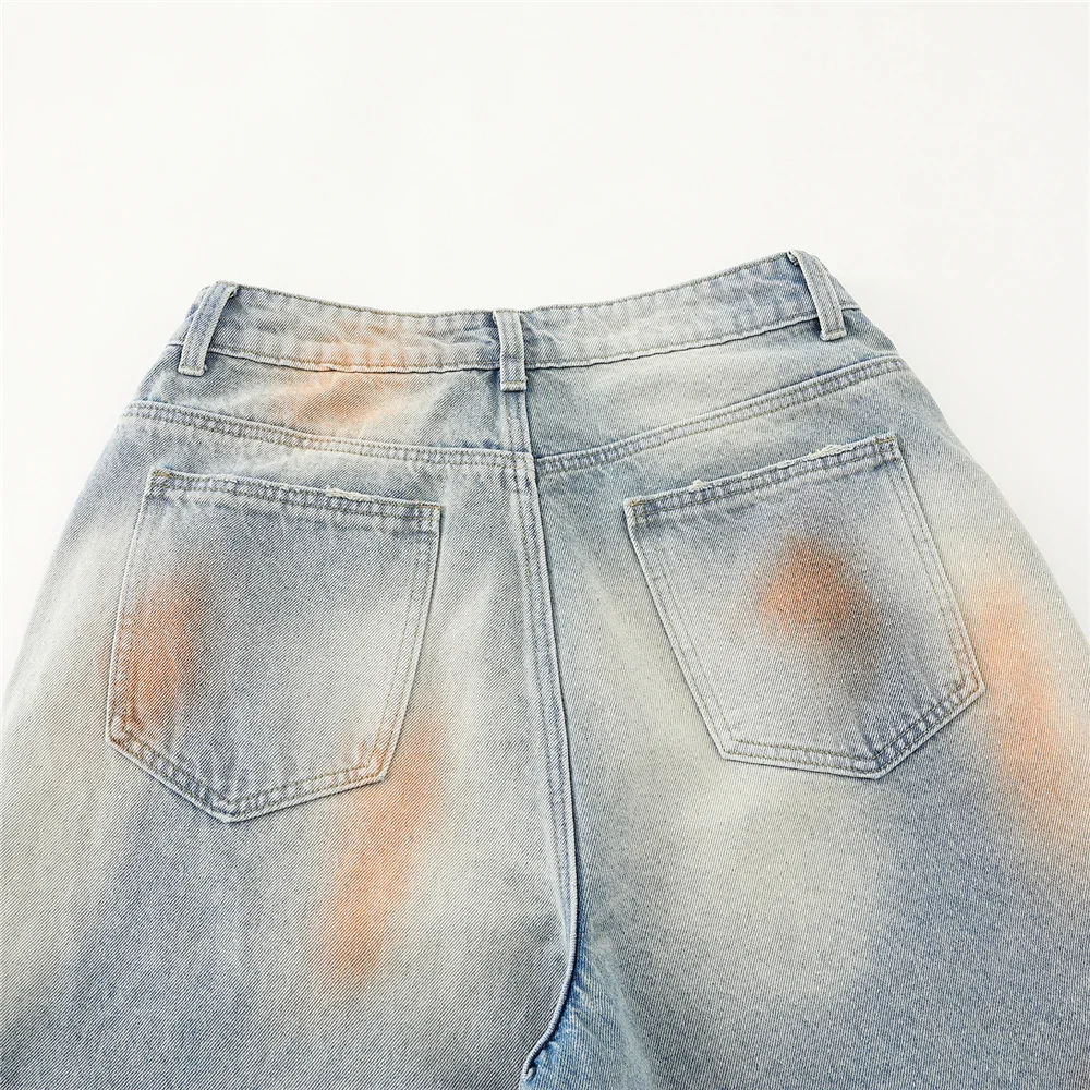 Men's Ripped Denim Shorts 2025 Summer Vintage Distressed Hole Cropped Pant Harajuku Streetwear Cargo Short Pants Y2K