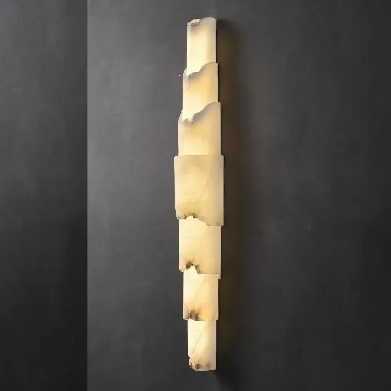 Modern French Luxury Marble Wall Lamp Creative Designer Light for Living Room Background Bedroom Bedside and Corridor Decor