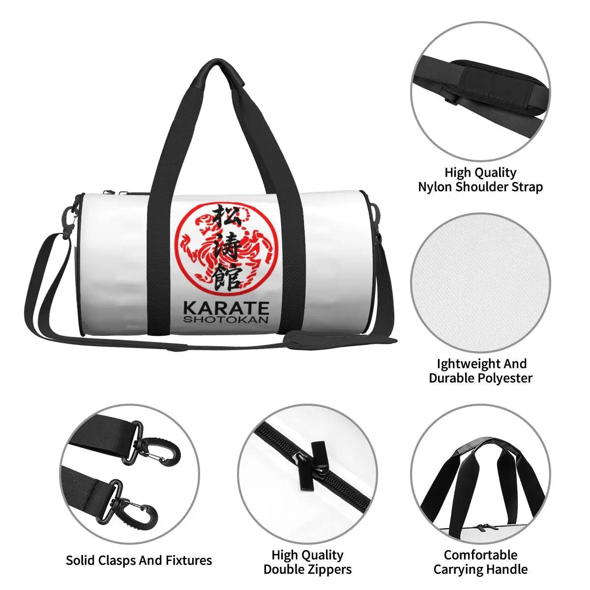 Karates Symbol Gym Bag Taekwondo Weekend Sports Bags Large Swimming Design Handbag Novelty Fitness Bag For Male Female