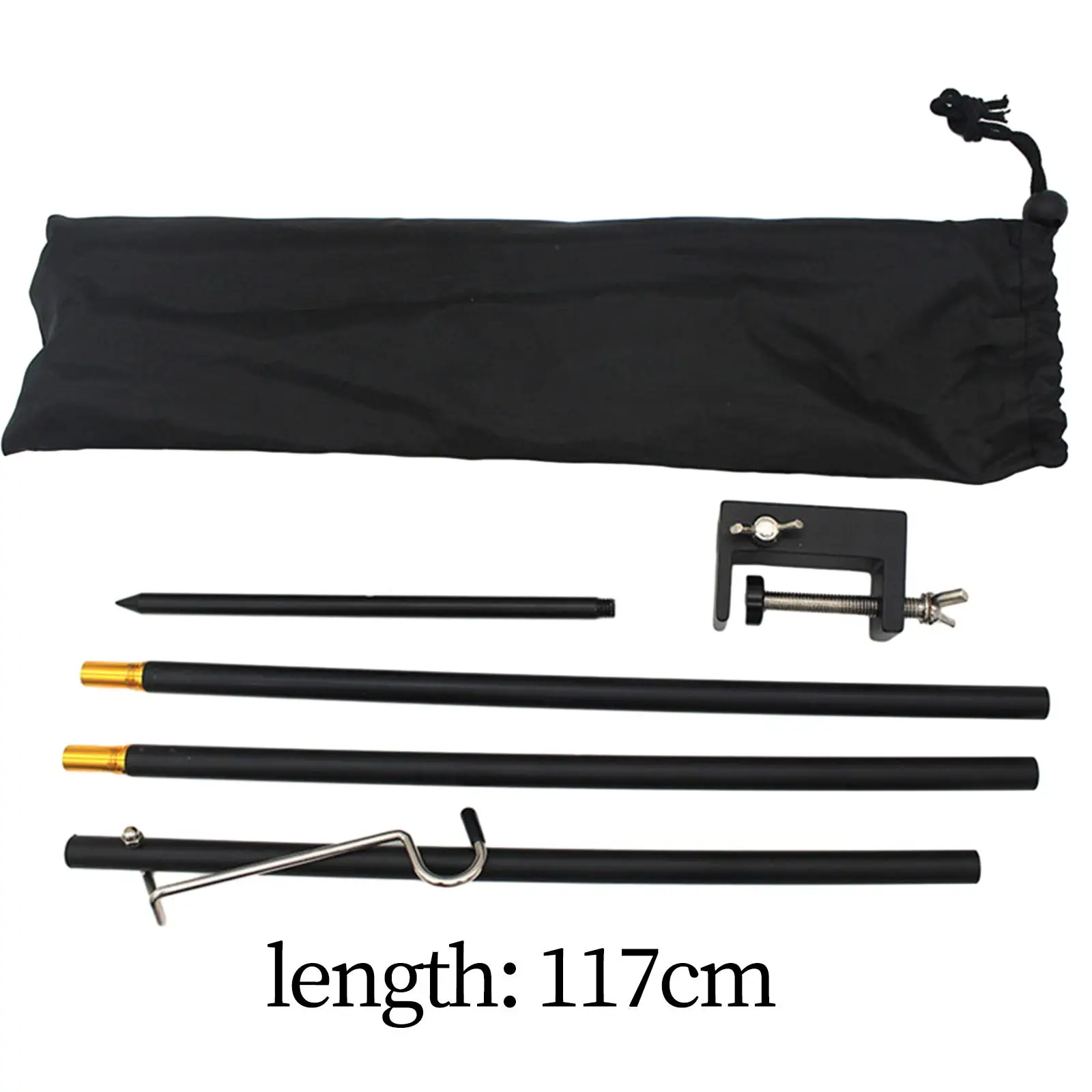 Camping Lamp Pole Light Stand Ground Desktop Fixing with Table Clamp Outdoor Lamp Post Holder for BBQ Traveling Fishing
