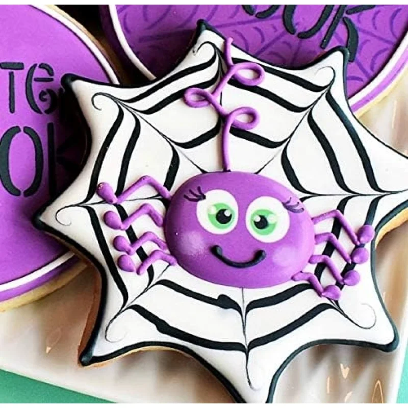 A spider web shaped cookie cutter, Halloween themed cookie mold