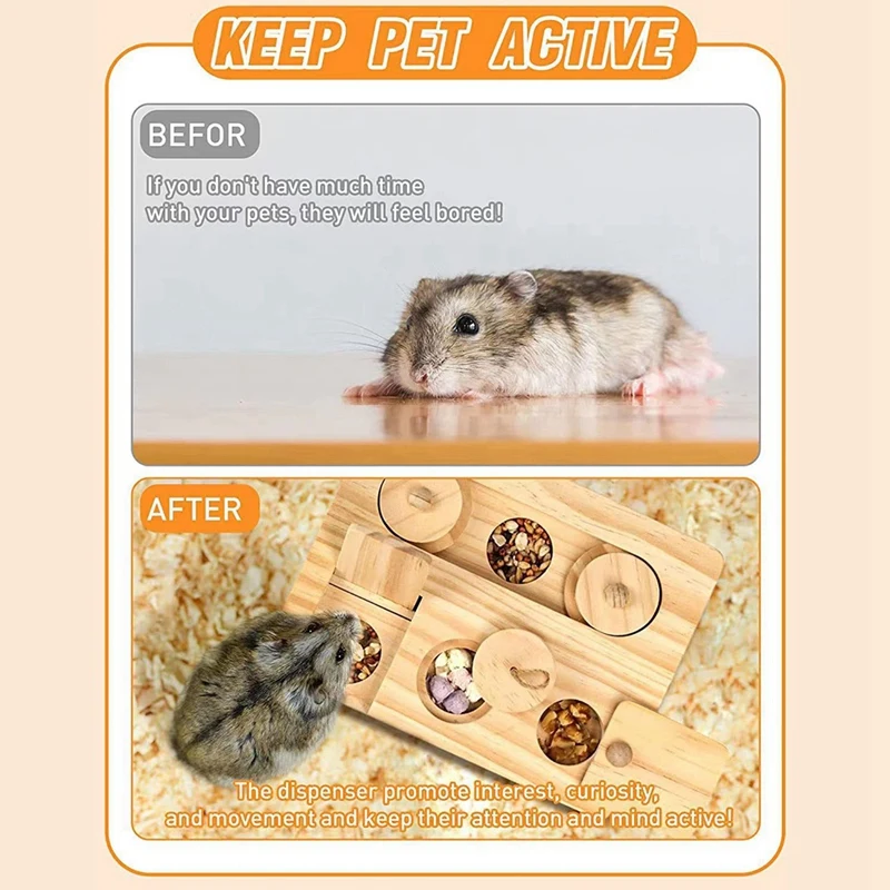 Guinea Pig Foraging Toys 6 In 1 Wooden Toys For Guinea Pig Educational Interactive Hide Treats Toys For Small Animal Easy To Use